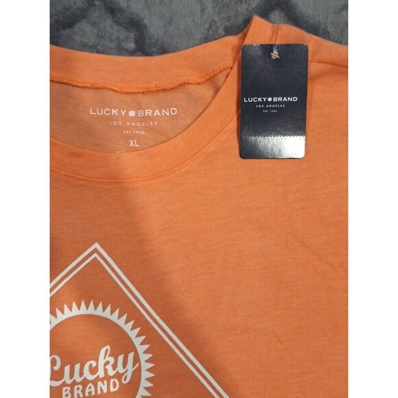 NWT Lucky Brand Orange Graphic Tee XL - Picture 4 of 5